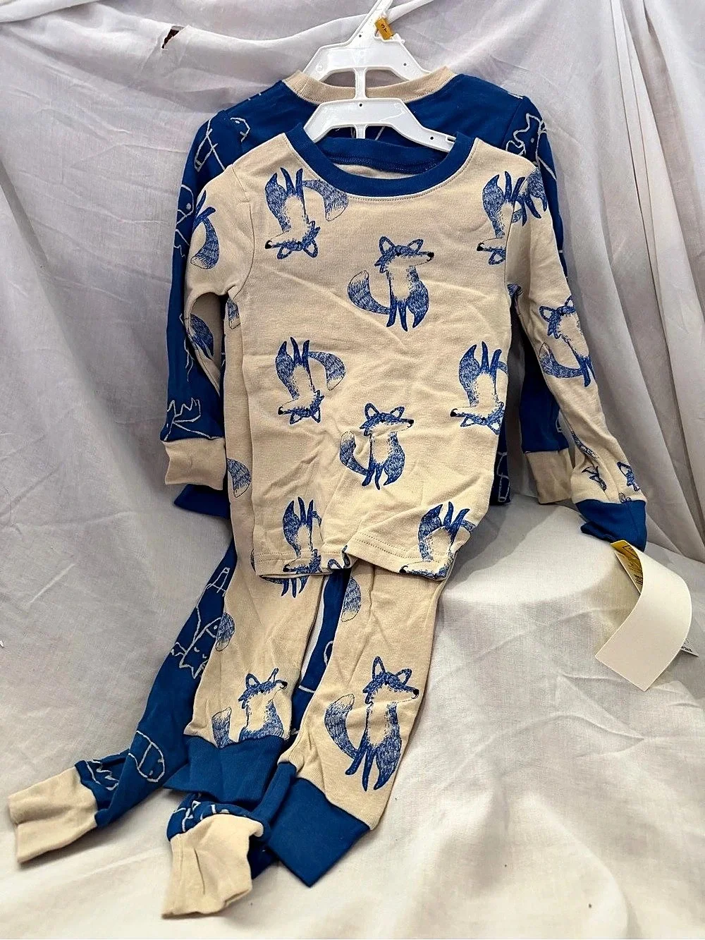 carter's Kids Animal Pajama Set Blue & Cream Baby 3T NWT